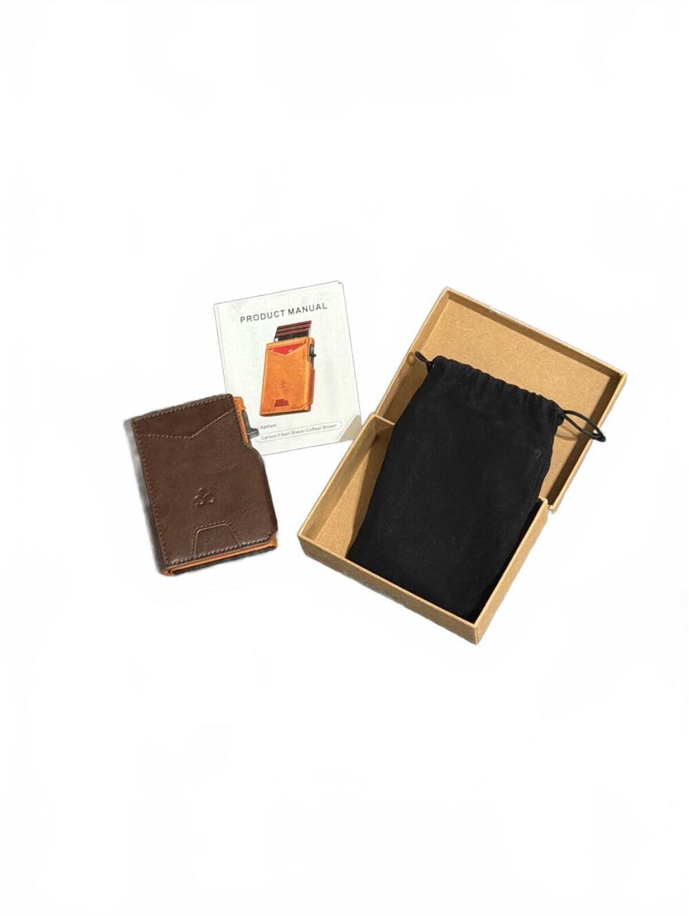 Leather Wallet for Men with ID Window & Money Clip, Pop Up Card Holder NEW
